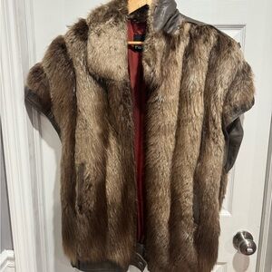 Vintage Beaver sleeveless fur vest from Staten Island furrier